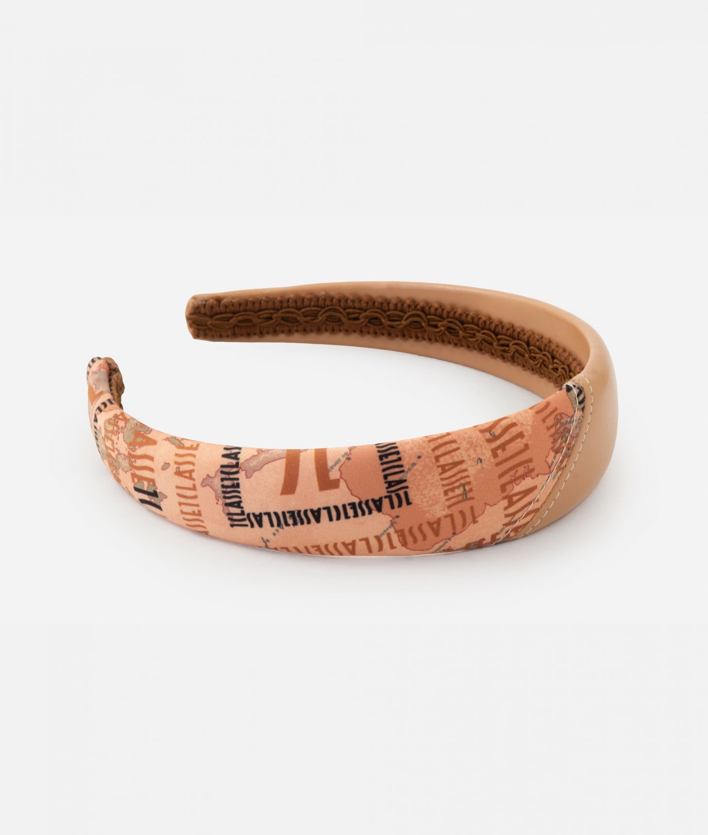 Logomania print satin two-tone headband Geo Classic,front