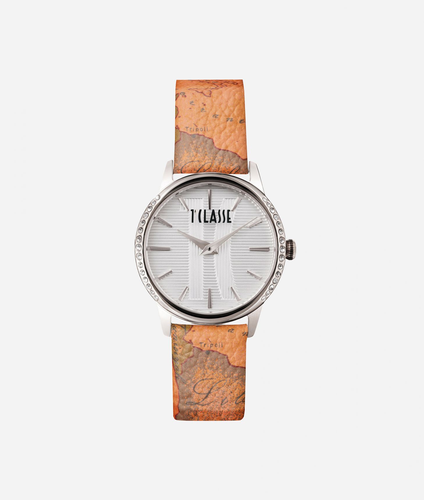 Panarea watch with Geo Classic print leather strap,front