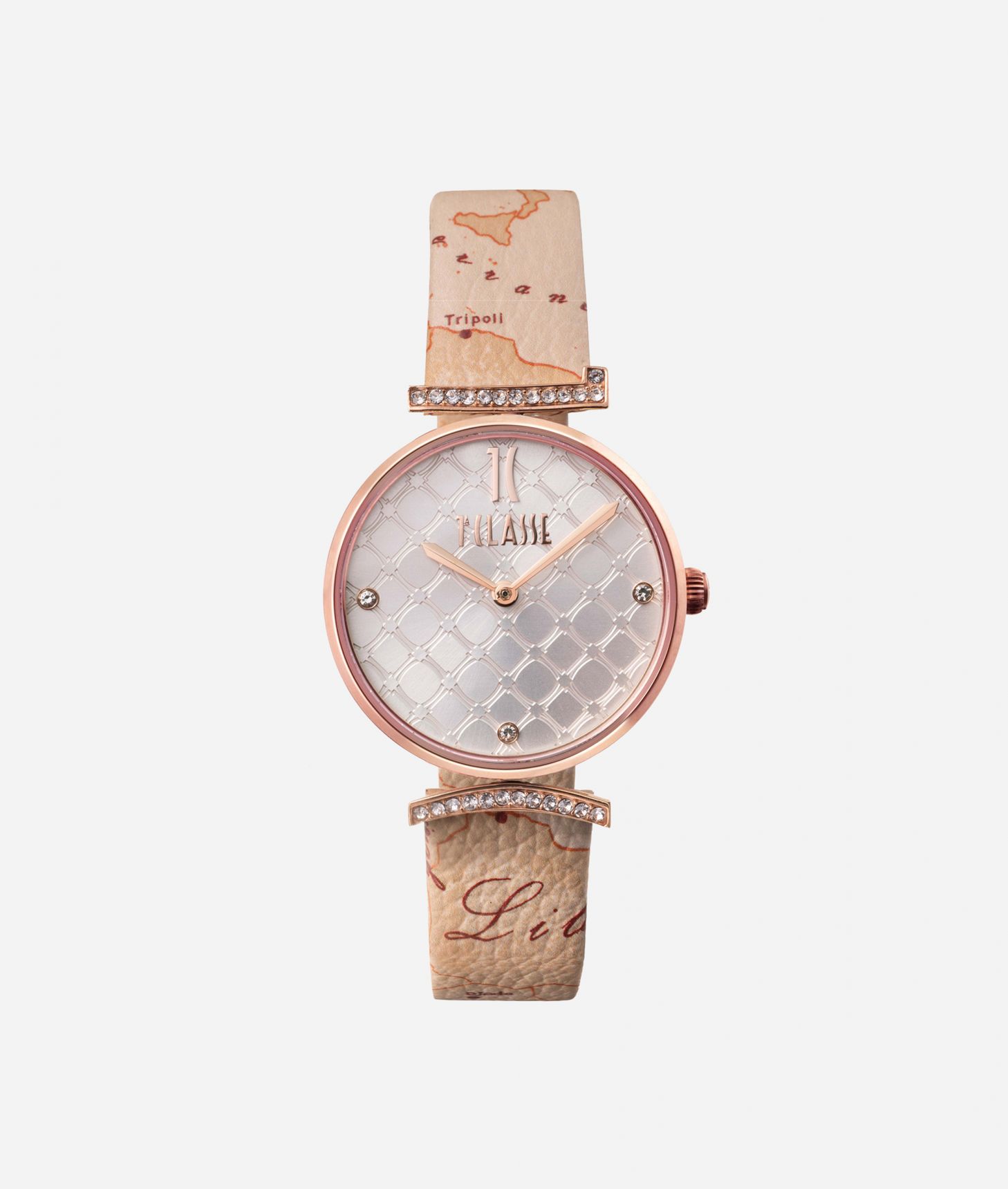 Montecarlo watch with Geo Safari print leather strap,front