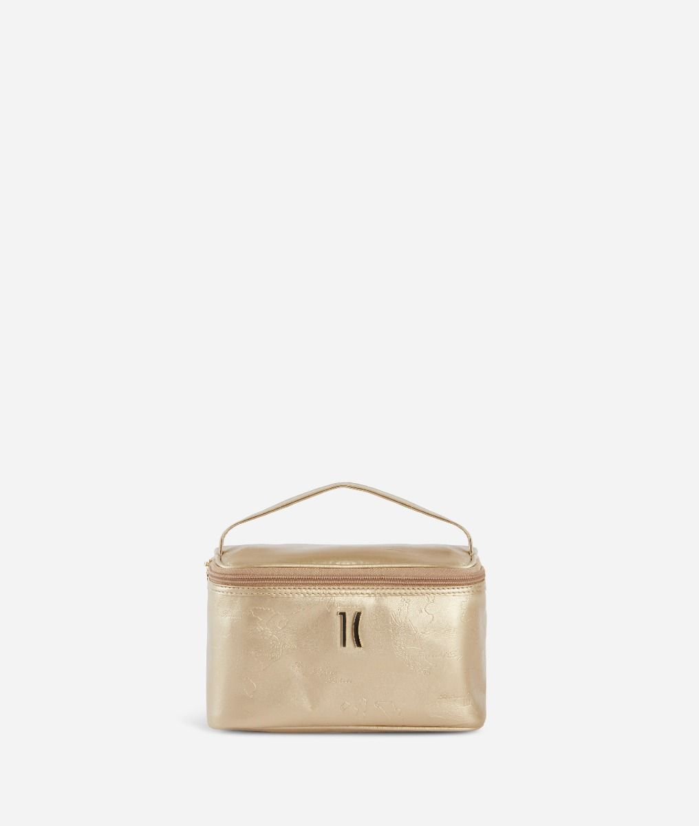 Squared beauty-case Light Gold,front