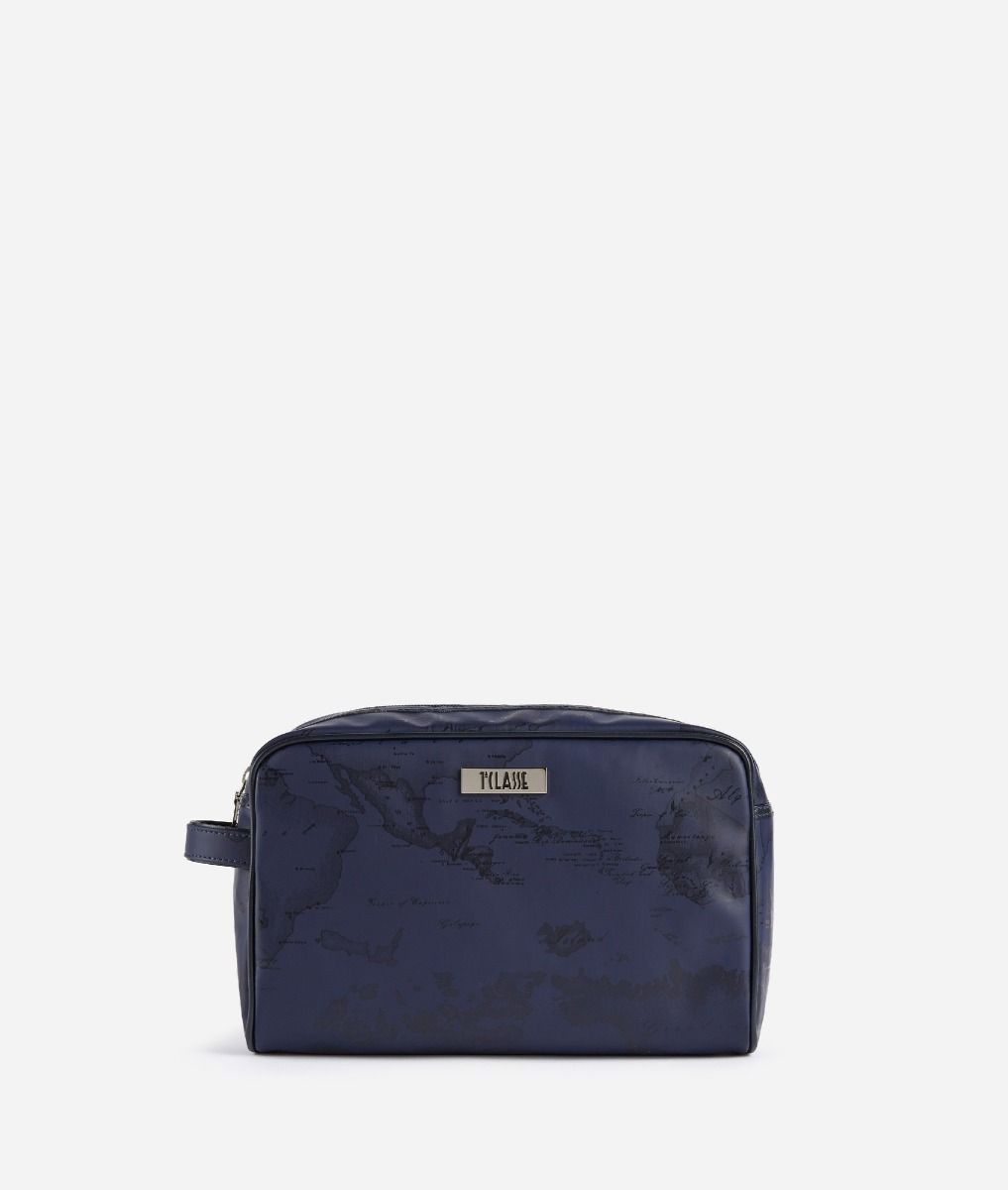 Mini handle clutch bag Blue,front