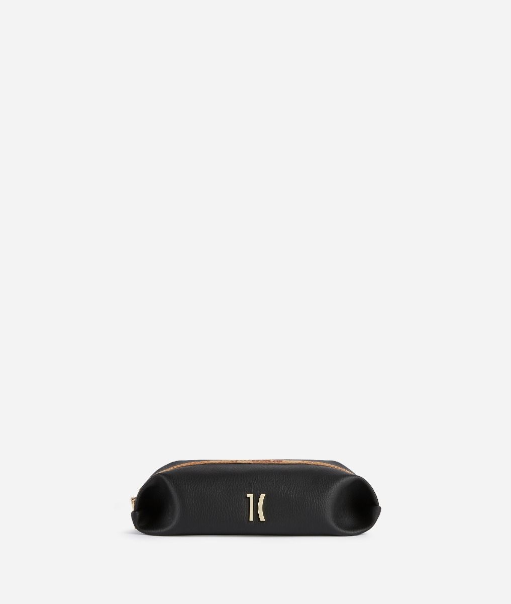 Small clutch bag with logo 1C Black,front