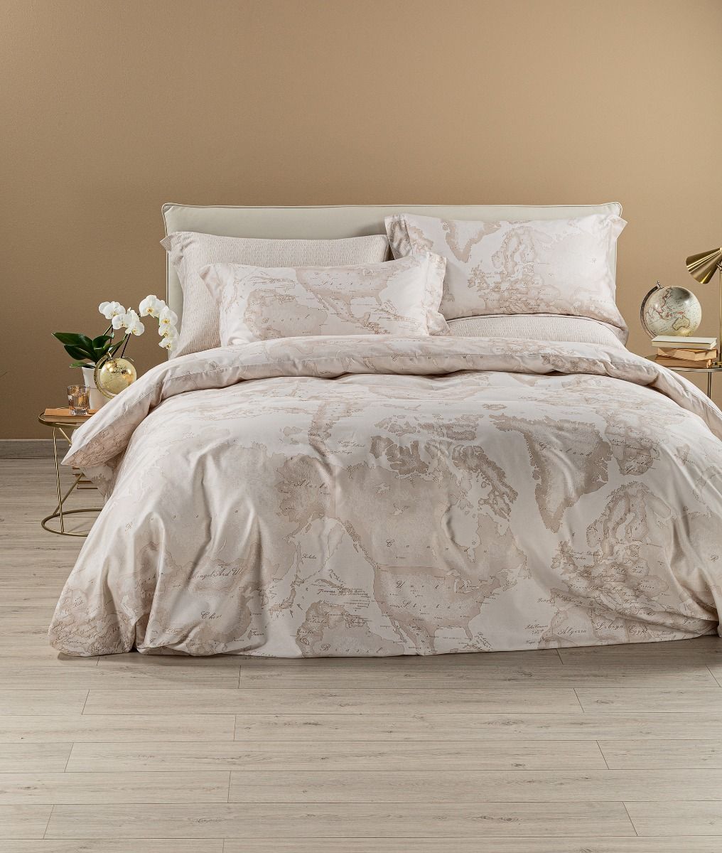 Geo White double comforter cover set,front