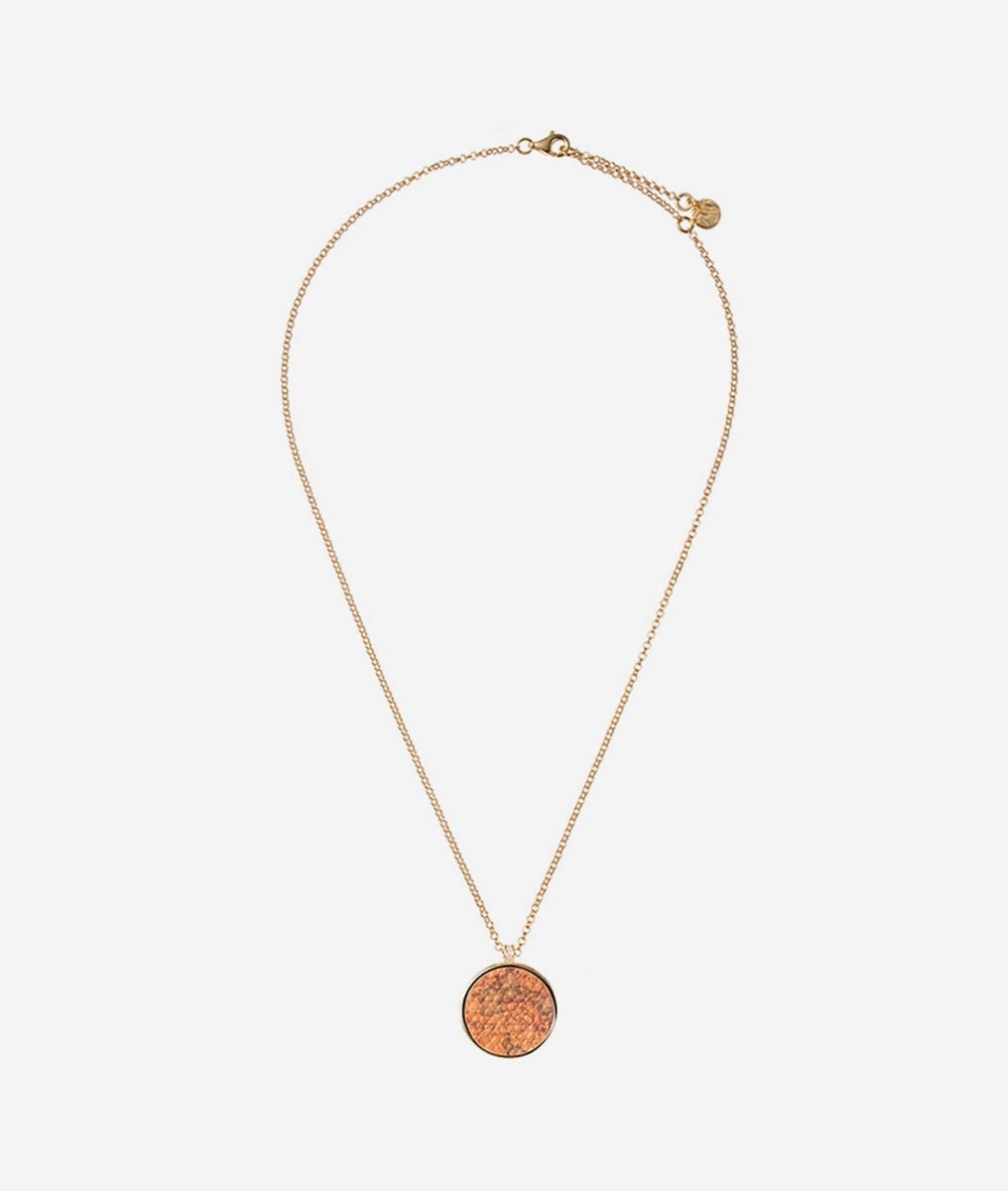Long Street collana in argento con pendente stampa Geo Classic,front