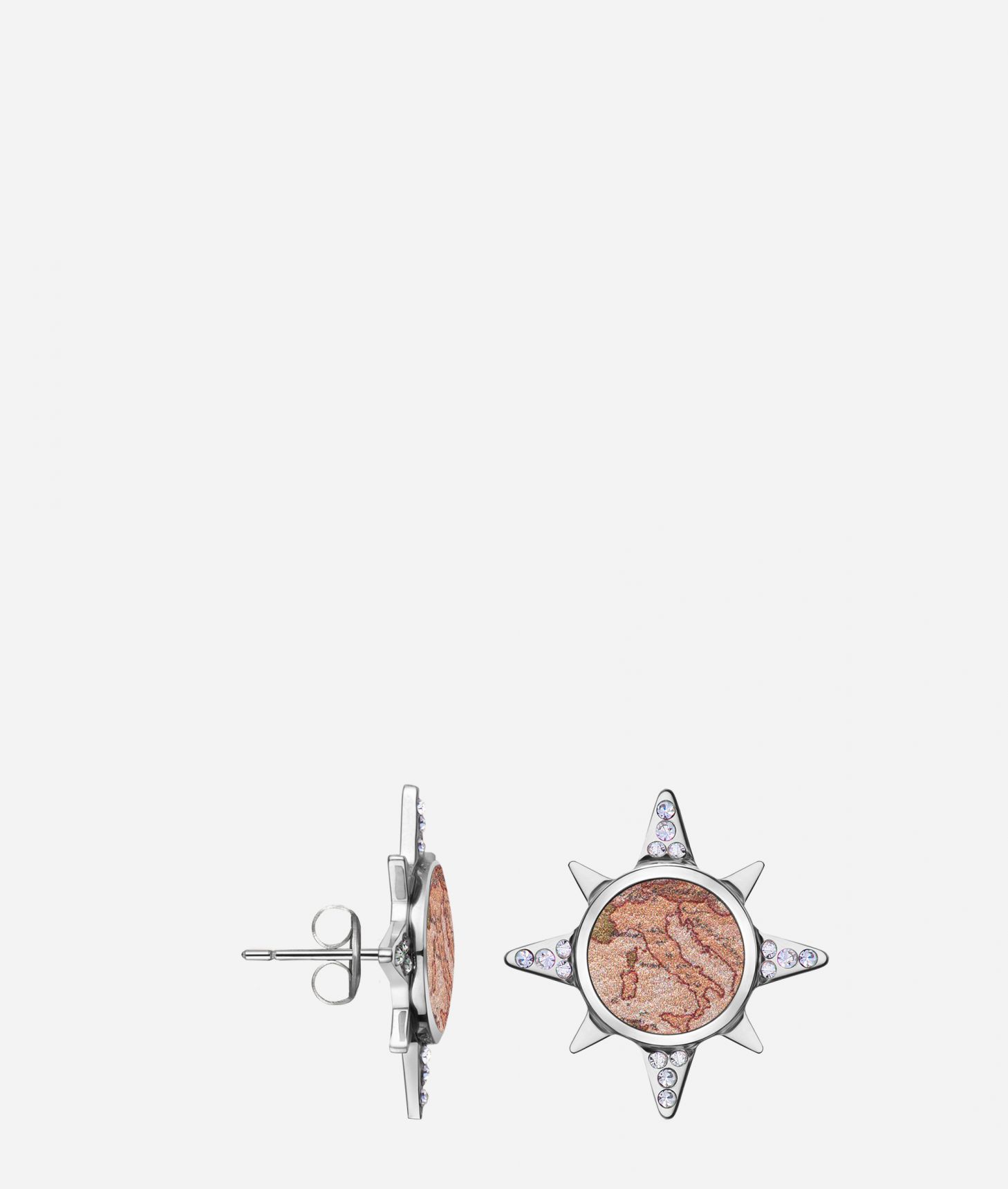 Compass Street stud earrings in Geo Classic Silver,front