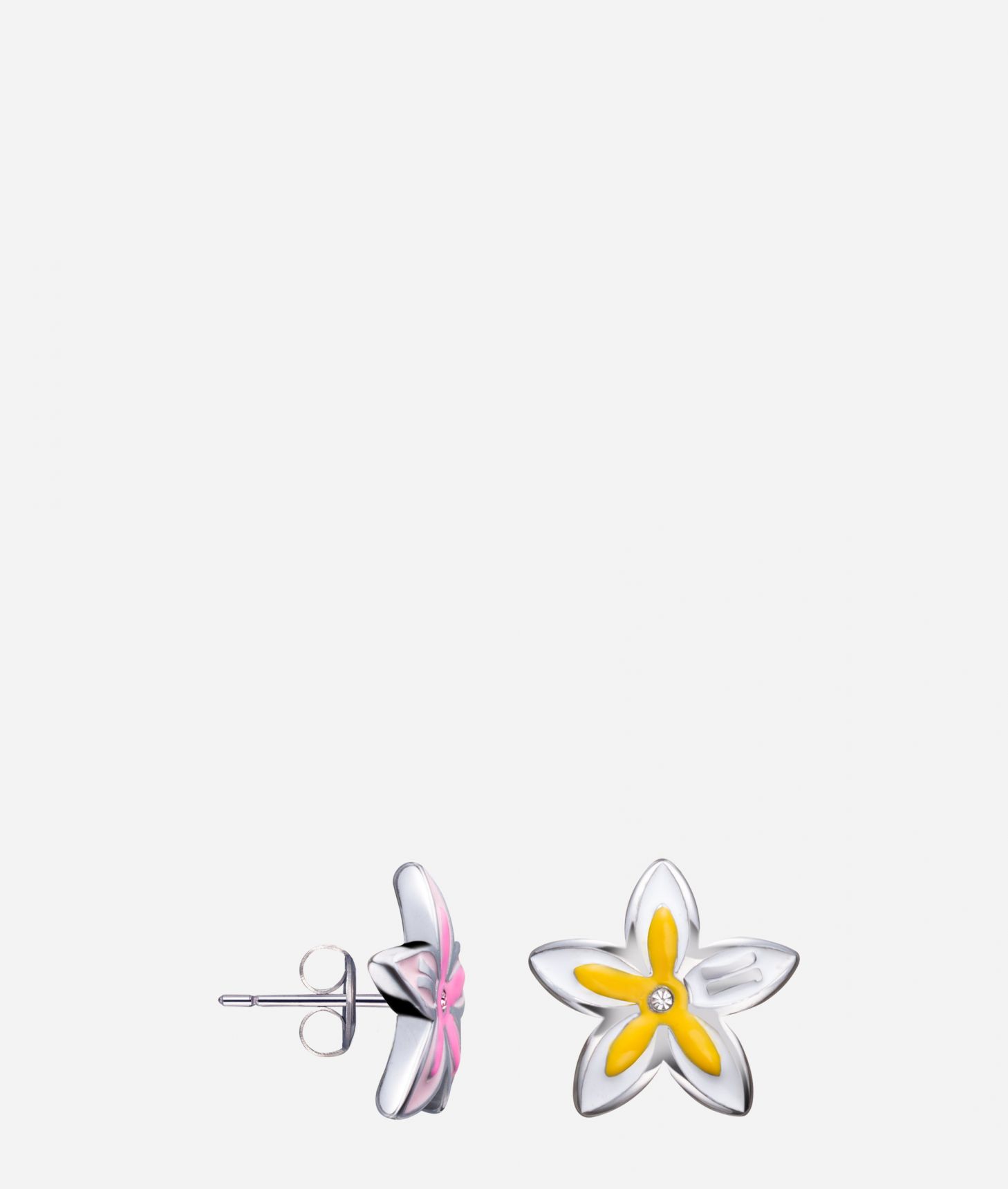 Flower Street orecchini a bottone smaltati Multicolor,front