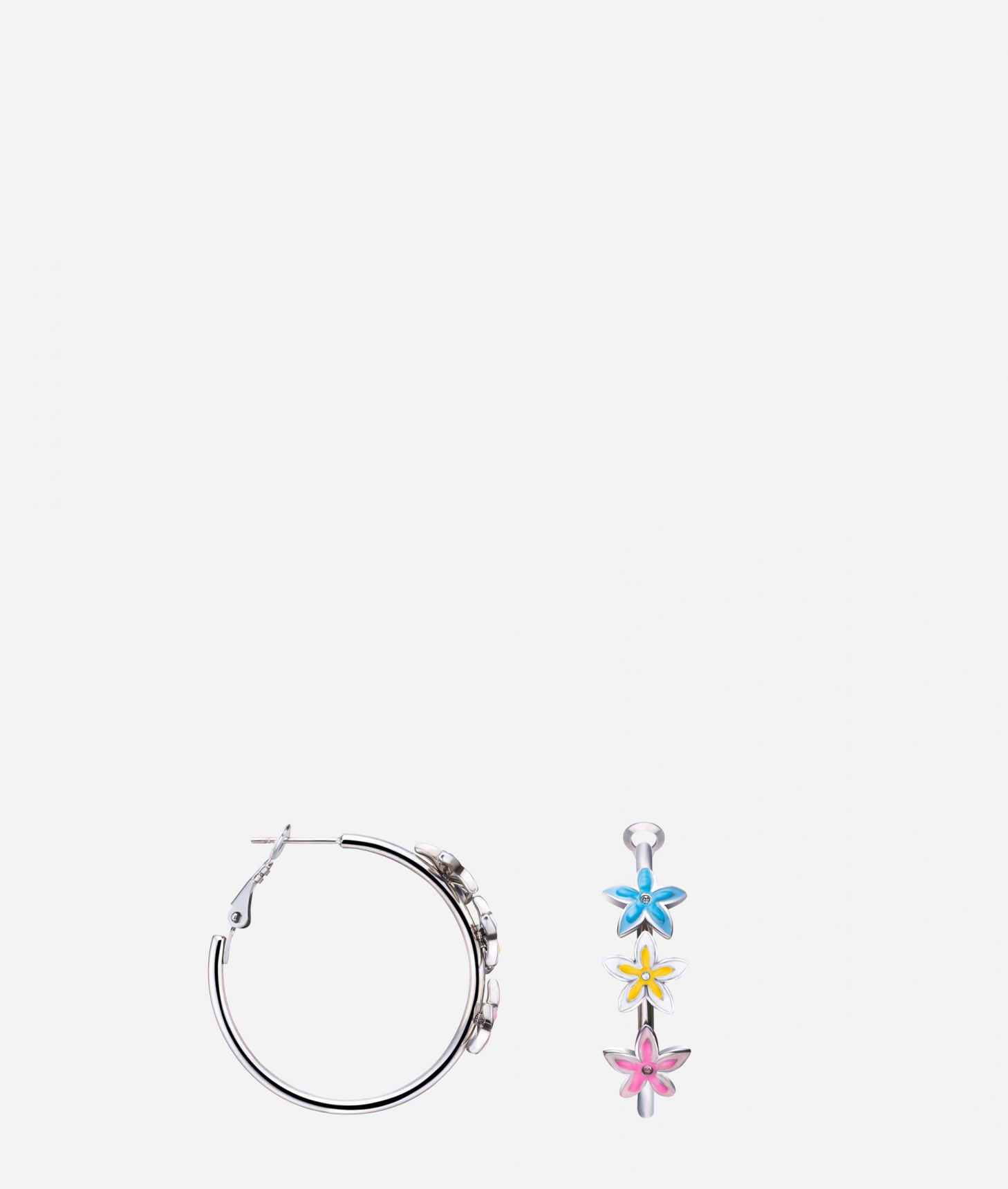 Flower Street enamel hoop earrings Multicolor,front