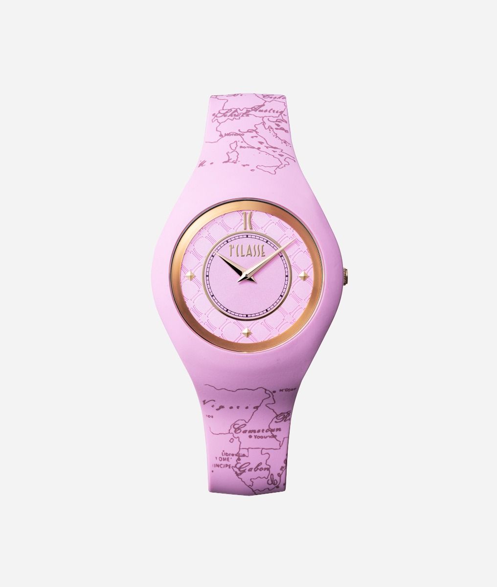Saint Tropez orologio in silicone soft Rosa Bubble,front
