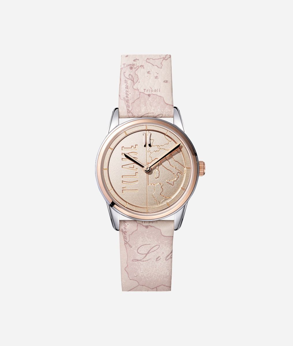 Nizza orologio con cinturino in pelle stampa Geo Safari,front