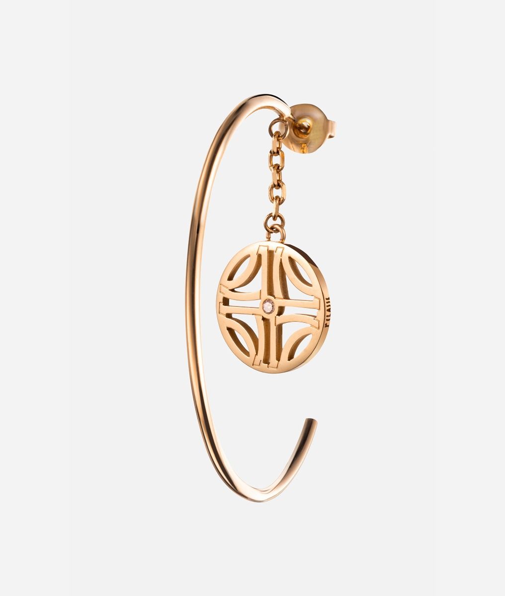 La Croisette gold-finish loop earrings,front