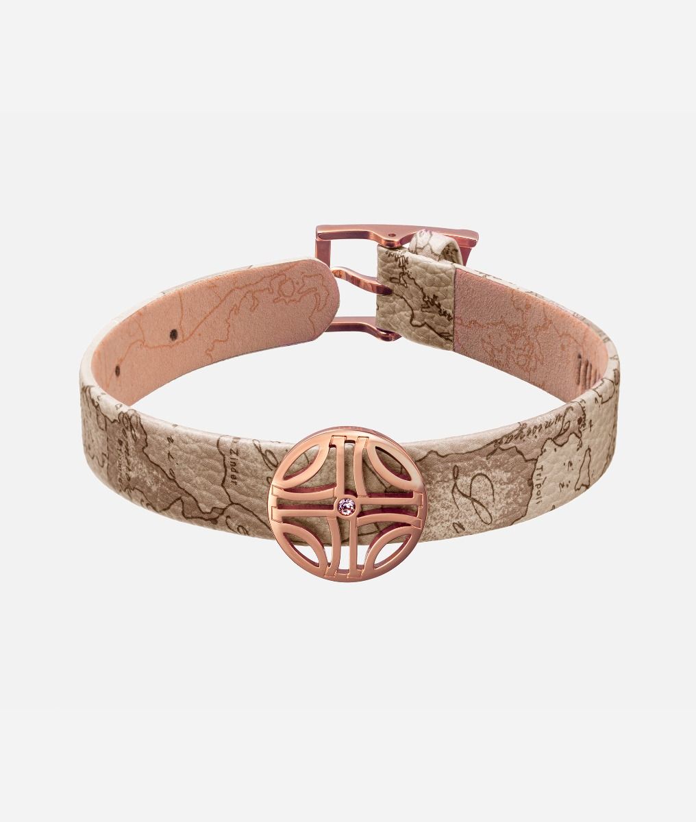 La Croisette bracelet with leather strap Geo Safari,front