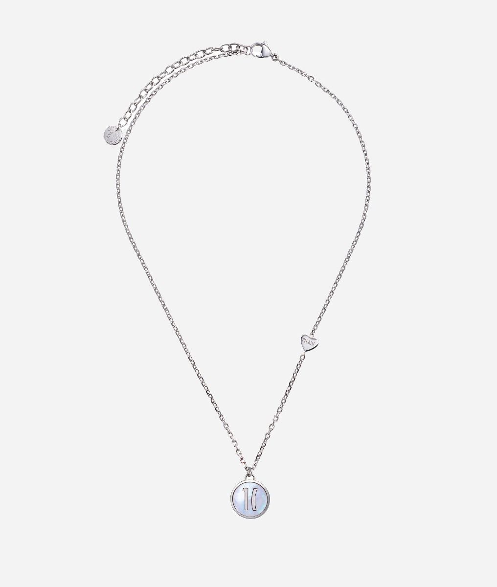 Via Condotti necklace with nacre pendant Silver,front