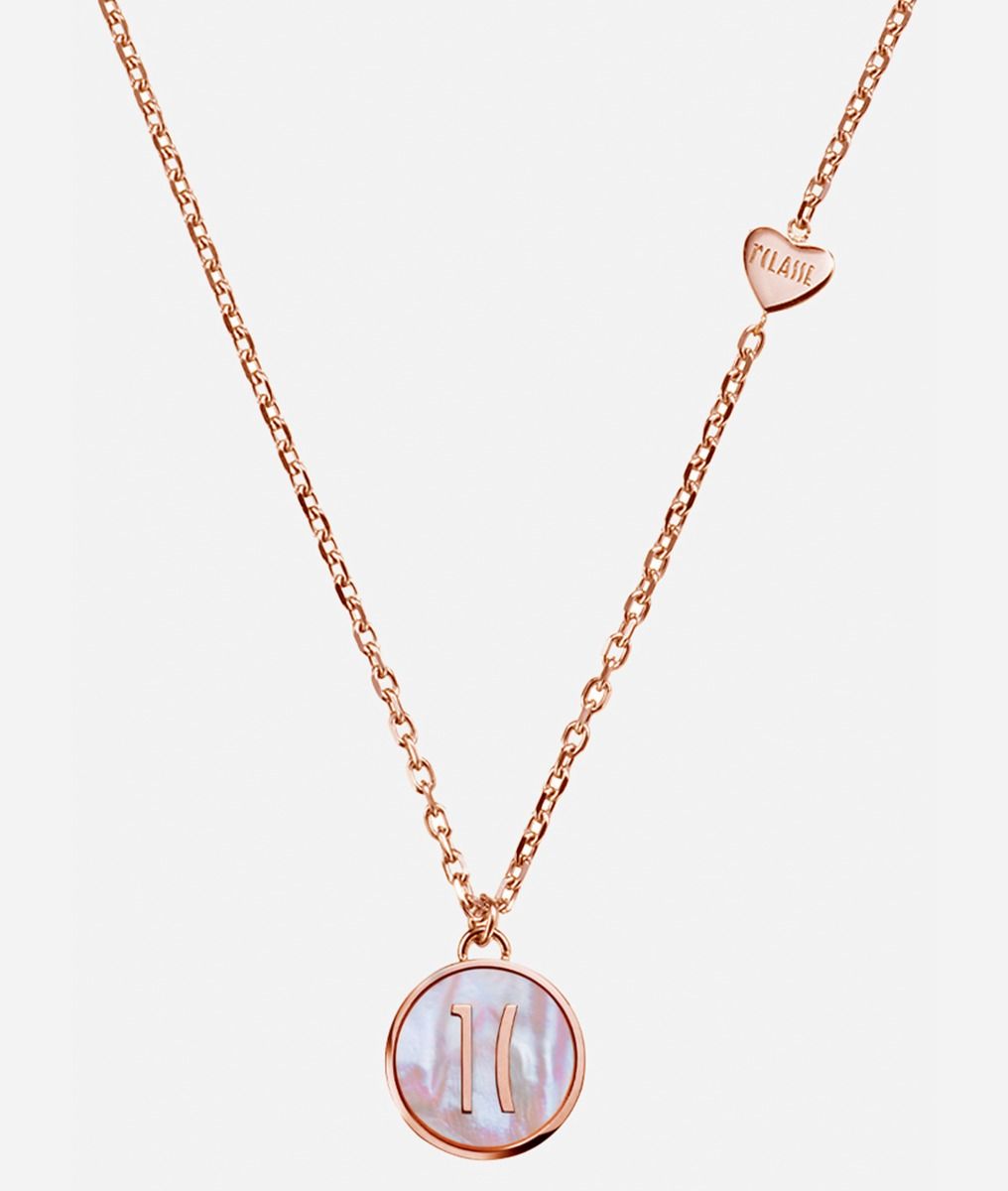 Via Condotti necklace with nacre pendant Rose Gold,front