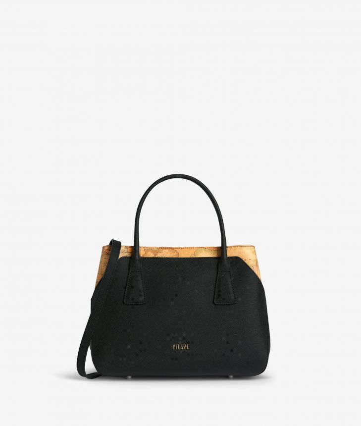 Palace City small handbag in saffiano fabric black,front