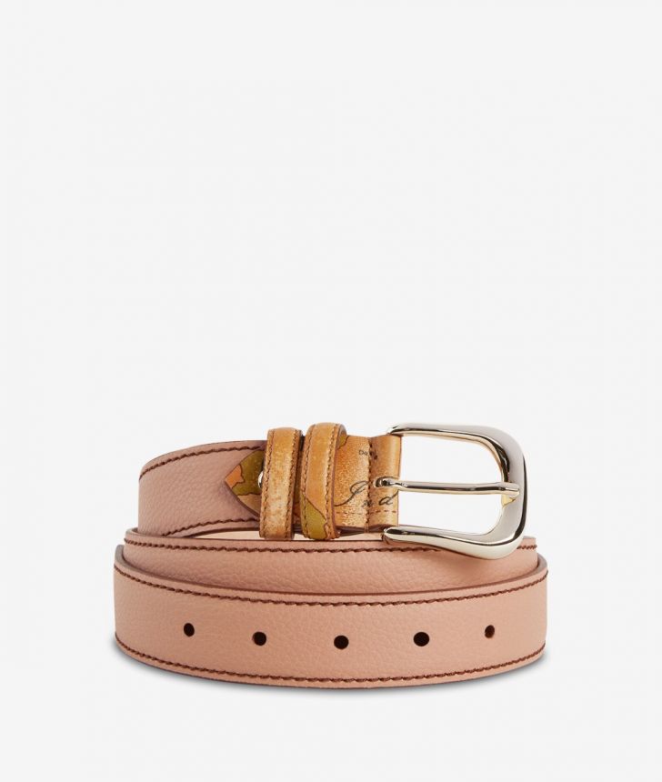 Ballet woman’s belt in cinnamon fine-grain leather,front