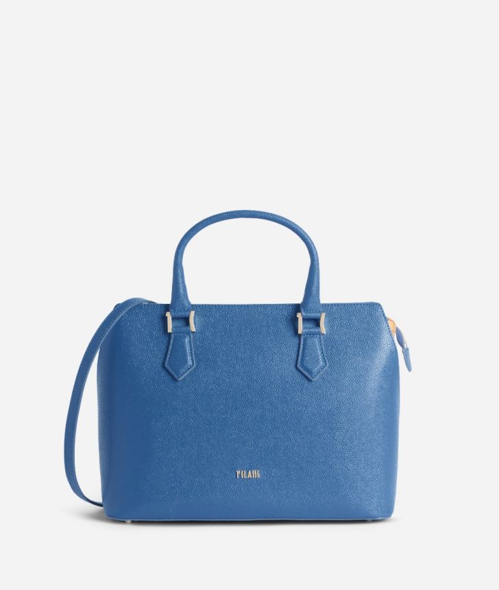 Urban Way handbag in caviar embossed synth fabric royal blue,front