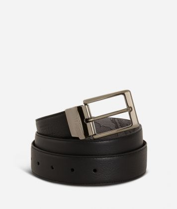 Men's belt leather grey