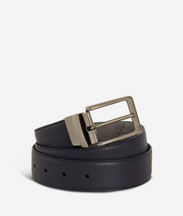 Men's belt leather blue