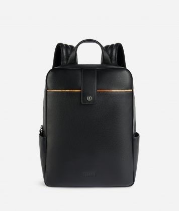 Leather computer backpack Black
