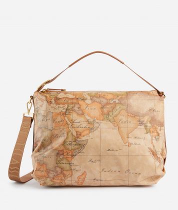 Geo Soft hobo bag with crossbody strap