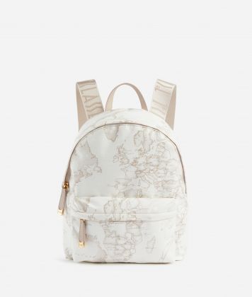 Geo Soft White zip-around backpack