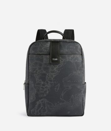 Computer backpack in Geo Night printed fabric Black