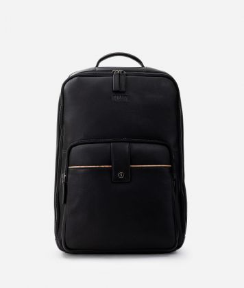 Leather business backpack Black