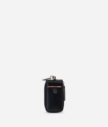 Leather pouch keychain Black