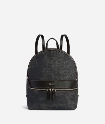 Geo Black medium backpack with 1A Classe logo
