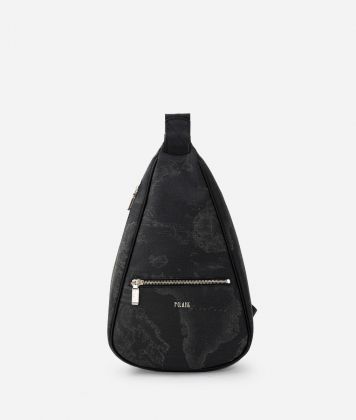 Geo Black one shoulder backpack