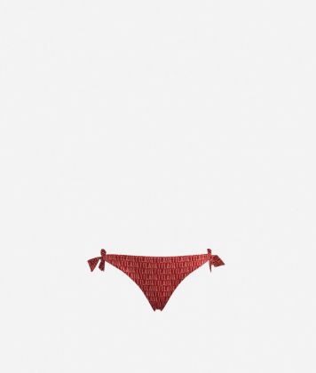 Bikini bottom with Logomania print Red
