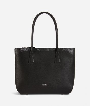 Palace City large shopping bag in saffiano fabric black