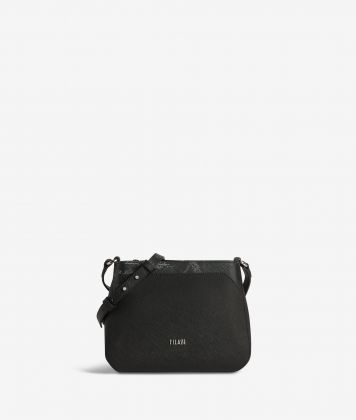 Palace City small shoulder bag in saffiano fabric black