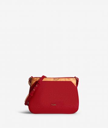 Palace City shoulder bag in saffiano fabric scarlet red