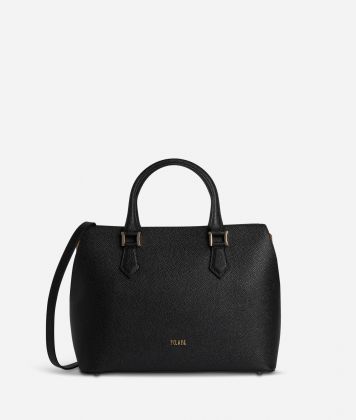 Urban Way handbag in caviar embossed synth fabric black
