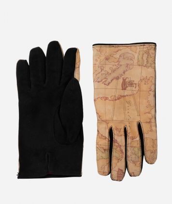 Gloves in Geo Classic print Black