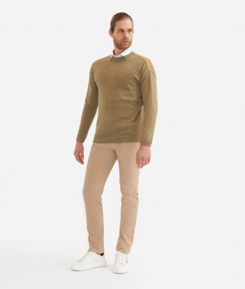 Cotton crew neck jersey Green Olive