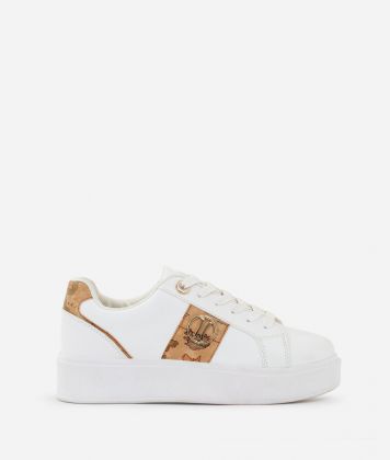 Eco-leather sneakers with 1C logo detail White
