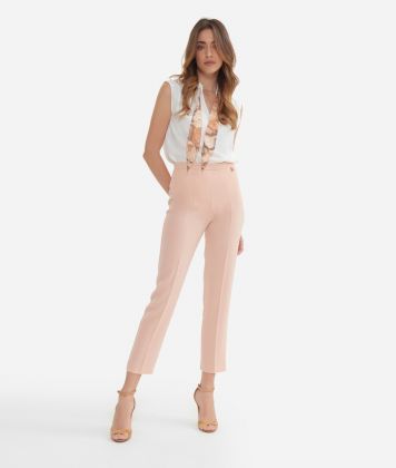 Regular pants in cady Dusty Pink