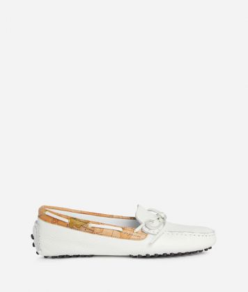 Loafers in smooth leather White