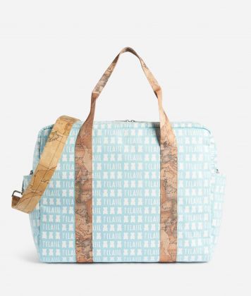 Changing Bag with Teddy Bear print all-over Light Blue