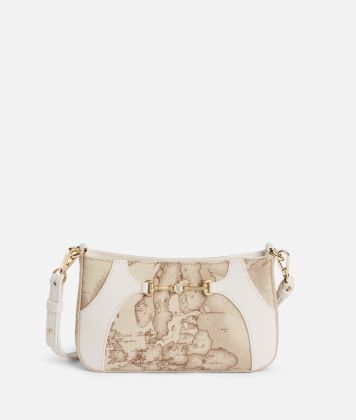 Geo Mira mini pouch with shoulder strap Raffia