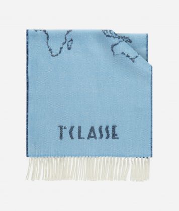Geo Filetti scarf 40 x 180 Anise Blue