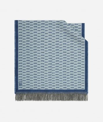 1C all-over frame scarf 40 x 180 Bluette