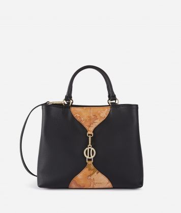 Upper East handbag with crossbody strap Black
