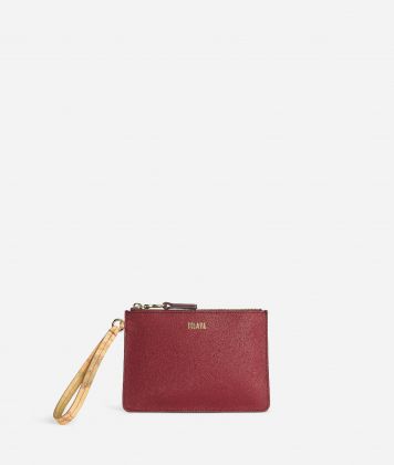 Glam City slim pouch with wristlet Cabernet