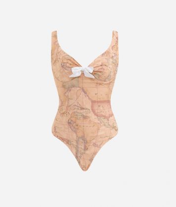 One-piece swimsuit with bow and underwire Geo Classic