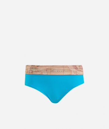 Basic Colors bikini bottom with turn-up Vivid Blue