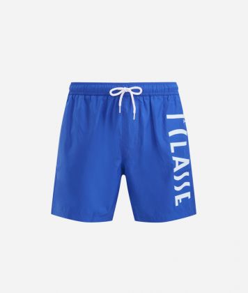 Basic Colors boxer mare corto con maxi logo Bluette