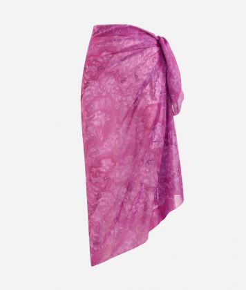Geo Color voile wrap sarong Bellflower Purple